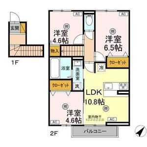 フォレストウッド　B棟201号室 間取