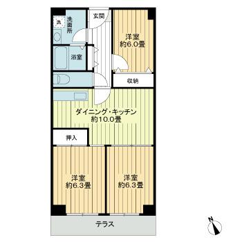 ソフトタウンニュー谷津遊園1階 間取