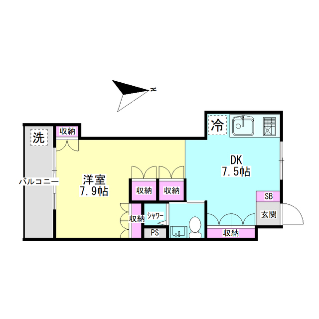サンドリア大岡山303号室 間取