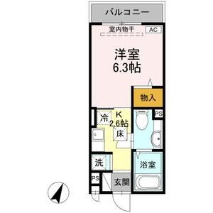 ゴールドヒルズ107号室 間取