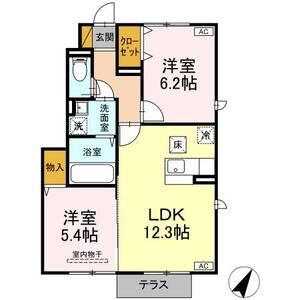 オリオンクレストABCA101号室 間取