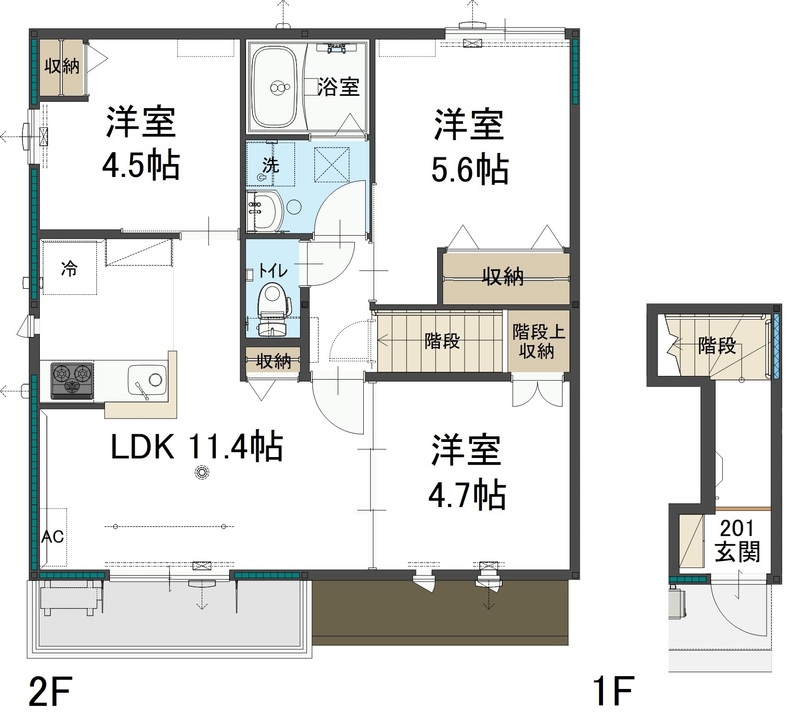 セレストブルーB2階 間取
