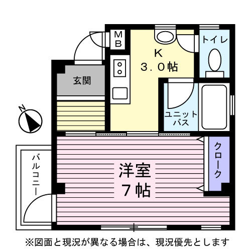 ルシオン0102号室 間取り図