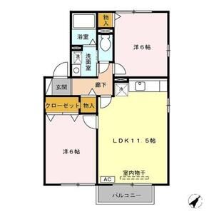 カームヒルズ　ABA201号室 間取