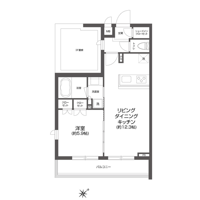 GRAN PASEO 四谷若葉0401号室 間取