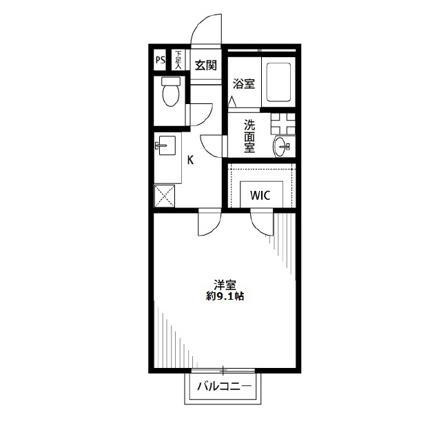 アムール 星の宮207号室 間取