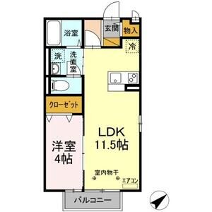 イオソレーユ　Ⅰ201号室 間取