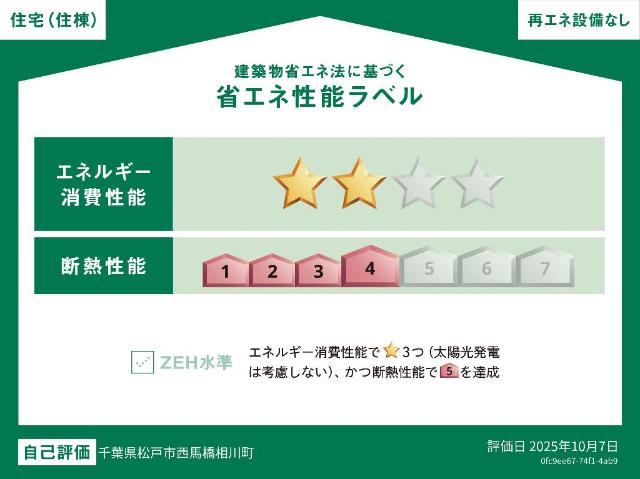 松戸市西馬橋相川町新築アパート（仮称） 省エネ性能ラベル