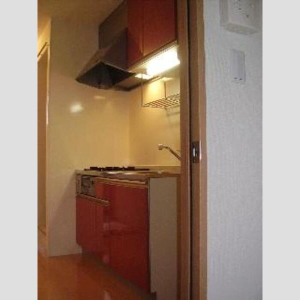 プランドール205号室 システムキッチン(2口コンロ)