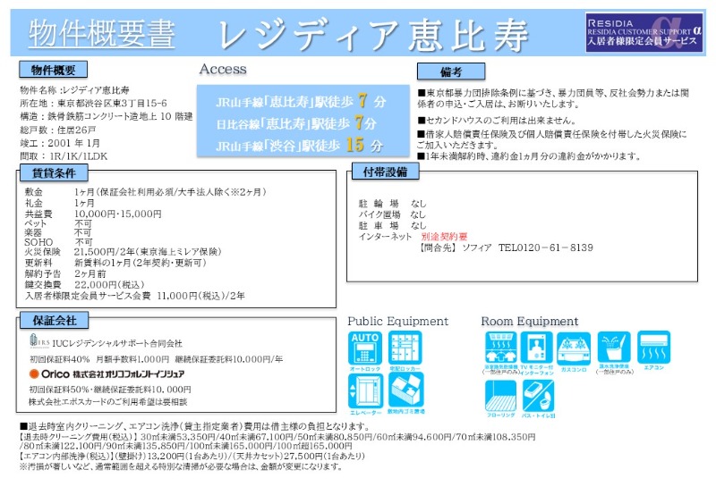 レジディア恵比寿2階 部屋その他