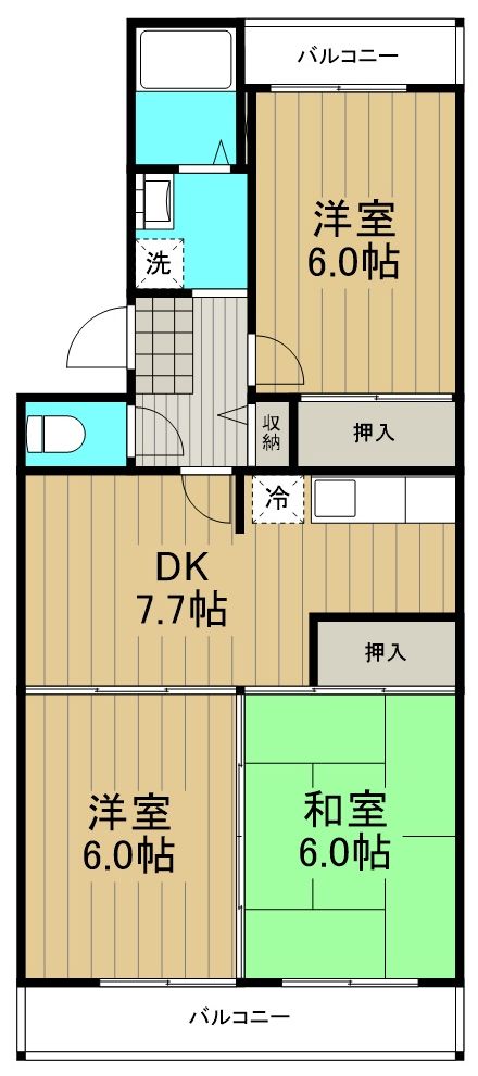 エストフレアＢ棟0104号室 間取