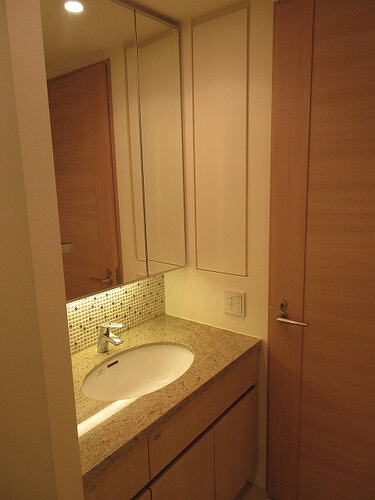 ザ・パークハウス晴海タワーズクロノレジデンス9階 洗面所　※2018年5月撮影