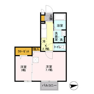 モナリエ稲荷森101号室 間取