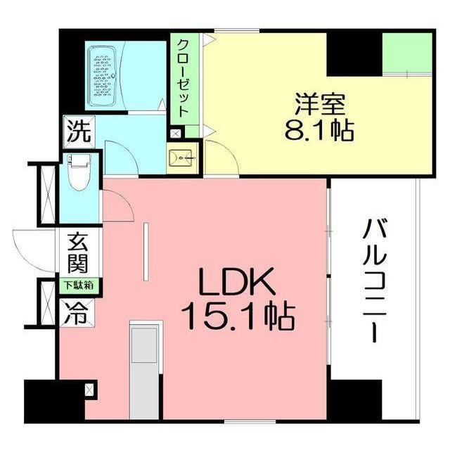 ＧＡＲＢＯ　ＦＵＪＩＳＡＷＡ503号室 間取