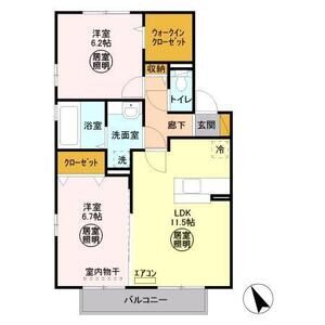 ヴェルデ コリーナ　弐番館202号室 間取