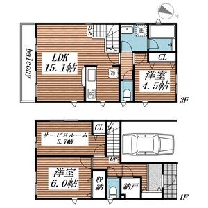 クレイドルガーデン富士見市水谷東　第7　1号棟0001号室 間取