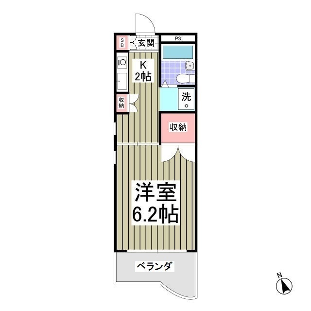 パールハイツ東八幡408号室 間取