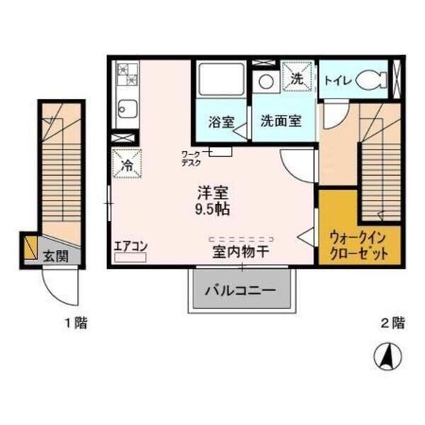 ダッシュコート201号室 間取り図