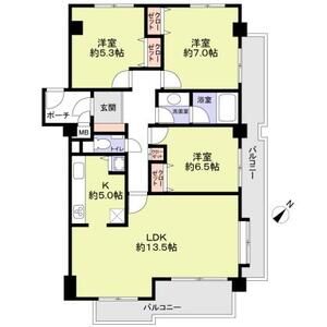 日香苑II106号室 間取
