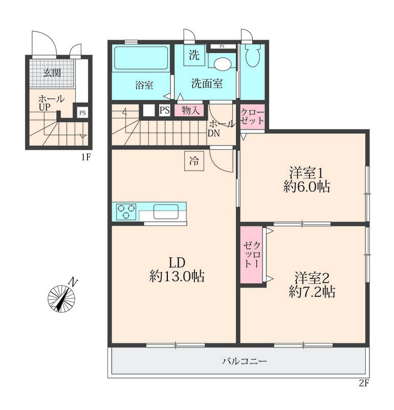 グリーンノート千駄木2階 間取