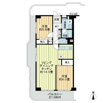 新小岩ガーデンハイツ3階 間取