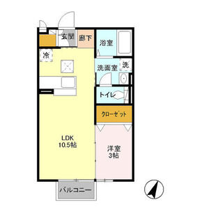 アモーレ　Ⅰ102号室 間取