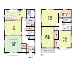 相模原市南区上鶴間1丁目貸家1号室 間取