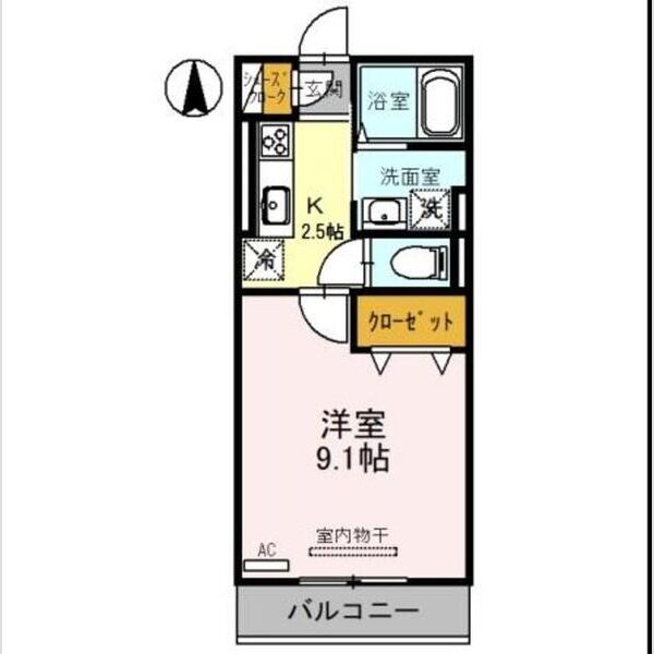 ルミナス ハイム103号室 間取図