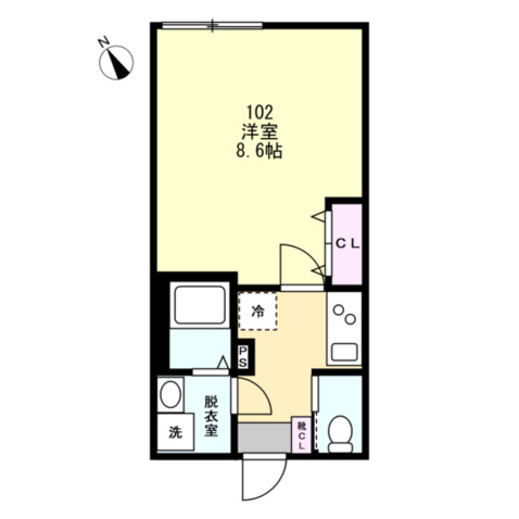 ラルジュ藤沢102号室 間取