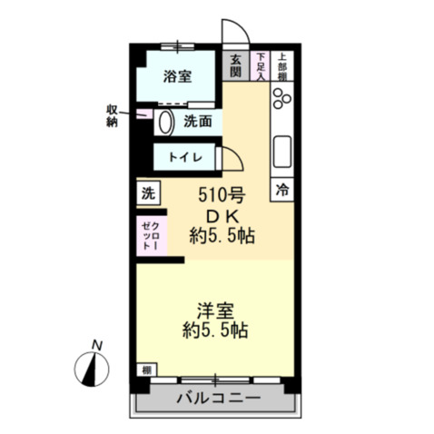 コーポ日吉台510号室 間取