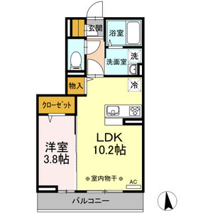 Lupinus　A棟306号室 間取