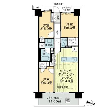ジオ板橋大山8階 間取