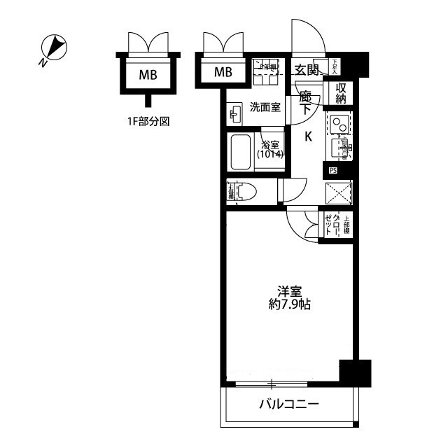 プレール・ドゥーク千歳烏山106号室 間取