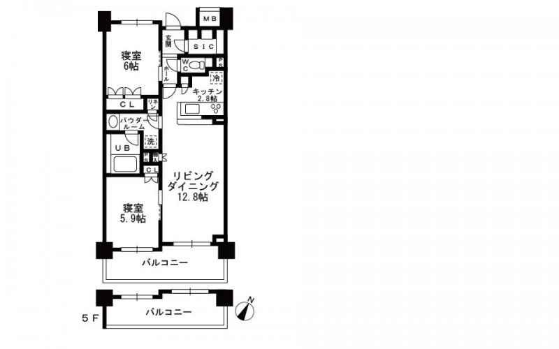 シャンピアグランデ深沢4階 間取り