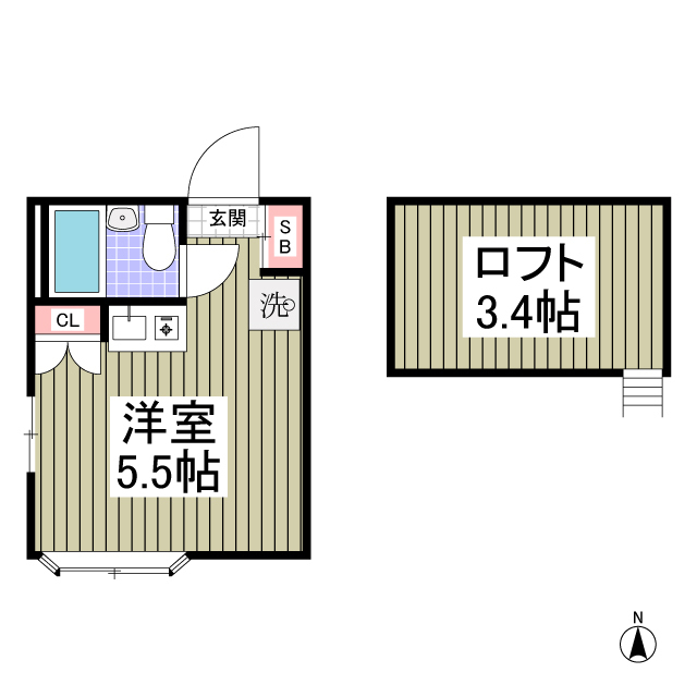 ブルーメ一ツ家55205号室 間取