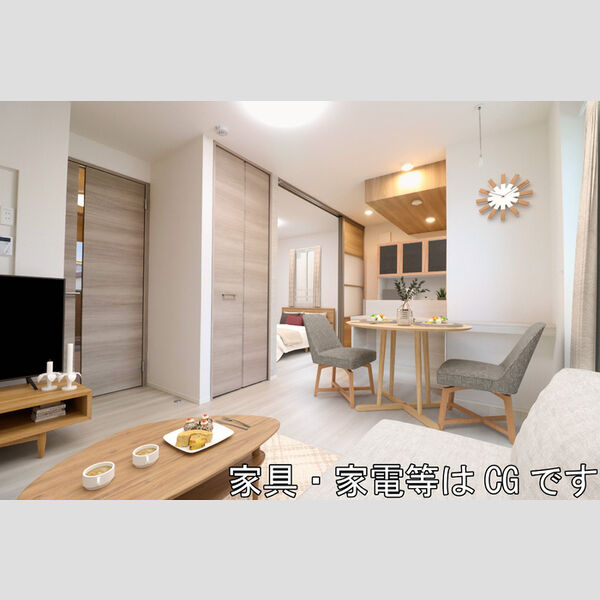 ディール上尾201号室 LDK(※家具・家電等はCGです)