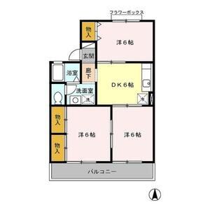 サニーコーポ富士見B201号室 間取