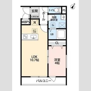 リーブルファイン川口辻Ⅱ303号室 間取