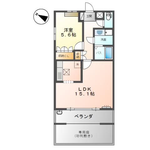 サザン・ウィンド・湘南・Ｇ106号室 間取