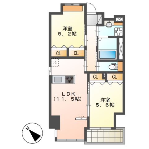 GUILD幕張（ギルドマクハリ）807号室 間取