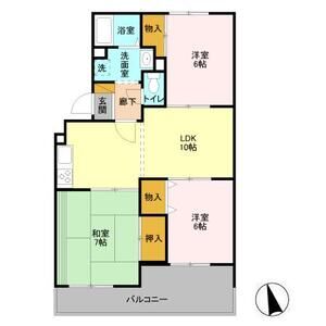 ロイヤルコート202号室 間取