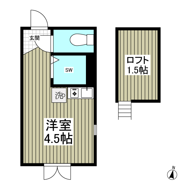 アーバンプレイス沼袋Ｂ棟205号室 間取