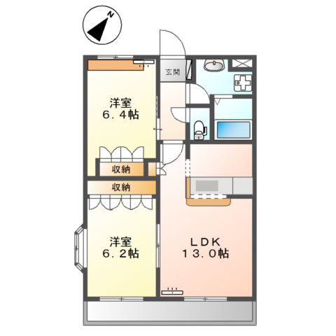 イル・プティット203号室 間取