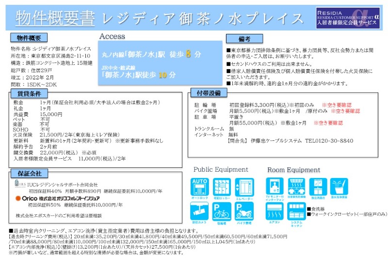 レジディア御茶ノ水プレイス5階 部屋その他