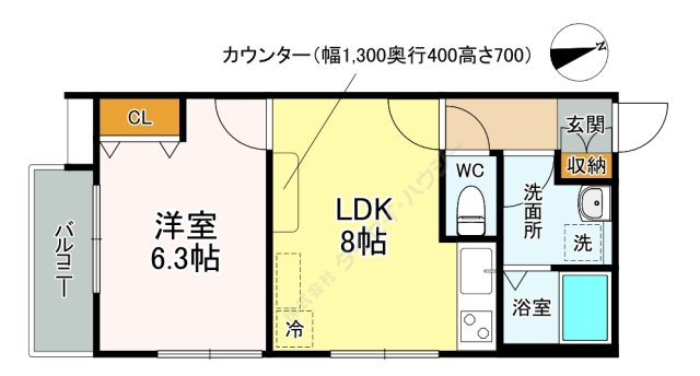 仮称）氷川町計画301号室 外観パース