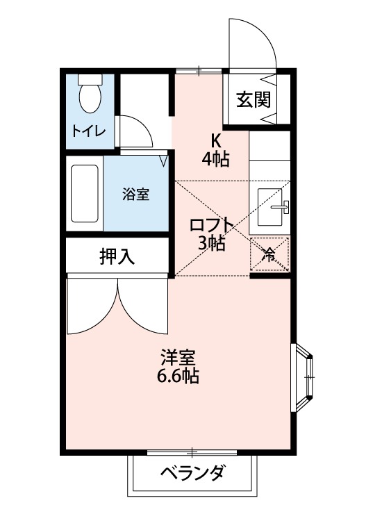 鶴沢コーポA号棟2階 間取