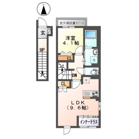 ラフィーネポルテ201号室 間取