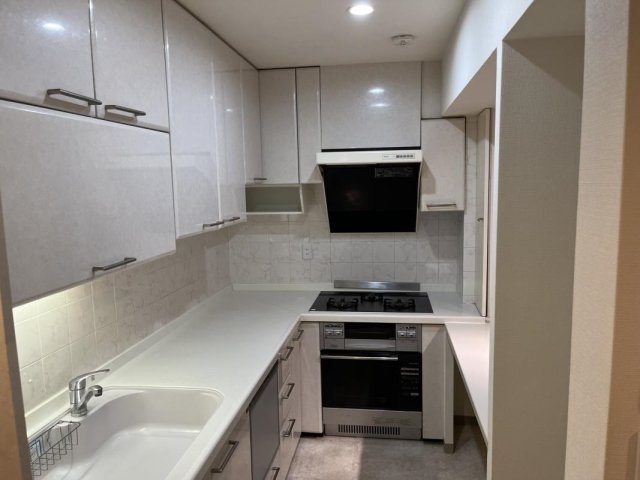 南青山ハウス2階 システムキッチン（3口ガスコンロ・グリル付）