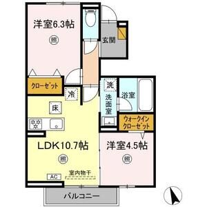 オルメル102号室 間取