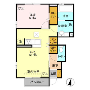 エーデルハイム　C101号室 間取